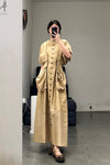 MUTEDANCE silk waist adjustable long skirt MD23FW21 bronze PM103